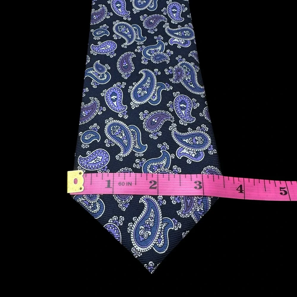 Enro Mens Silk Tie Navy Blue Purple Paisley Classic Formal Necktie 59x3.5